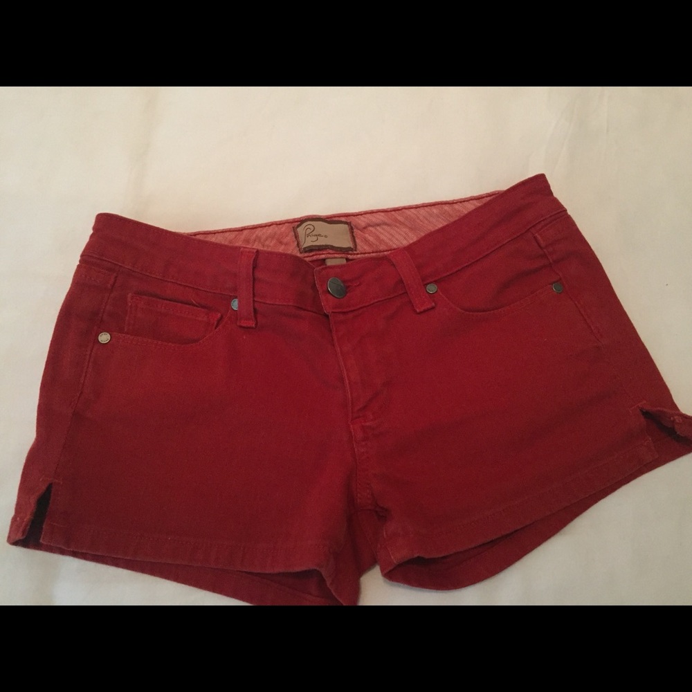 Red Paige Denim Shorts